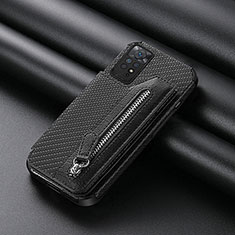 Ultra-thin Silicone Gel Soft Case Cover with Magnetic S03D for Xiaomi Redmi Note 11 4G (2022) Black
