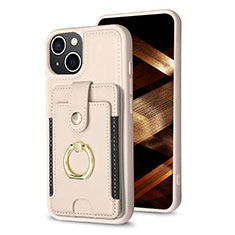 Ultra-thin Silicone Gel Soft Case Cover with Magnetic S04D for Apple iPhone 13 Gold