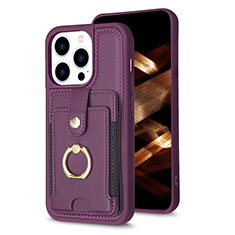 Ultra-thin Silicone Gel Soft Case Cover with Magnetic S04D for Apple iPhone 13 Pro Purple