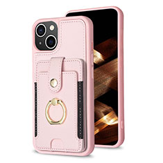 Ultra-thin Silicone Gel Soft Case Cover with Magnetic S04D for Apple iPhone 13 Rose Gold