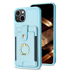 Ultra-thin Silicone Gel Soft Case Cover with Magnetic S04D for Apple iPhone 13 Sky Blue