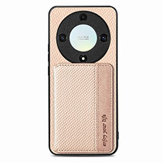 Ultra-thin Silicone Gel Soft Case Cover with Magnetic S04D for Huawei Honor Magic5 Lite 5G Gold