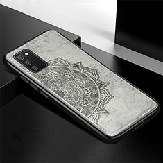 Ultra-thin Silicone Gel Soft Case Cover with Magnetic S04D for Samsung Galaxy A02s Gray