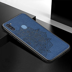 Ultra-thin Silicone Gel Soft Case Cover with Magnetic S04D for Samsung Galaxy A11 Blue