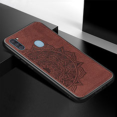 Ultra-thin Silicone Gel Soft Case Cover with Magnetic S04D for Samsung Galaxy A11 Brown