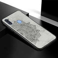 Ultra-thin Silicone Gel Soft Case Cover with Magnetic S04D for Samsung Galaxy A11 Gray
