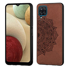 Ultra-thin Silicone Gel Soft Case Cover with Magnetic S04D for Samsung Galaxy A12 5G Brown