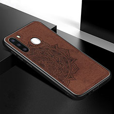 Ultra-thin Silicone Gel Soft Case Cover with Magnetic S04D for Samsung Galaxy A21 European Brown