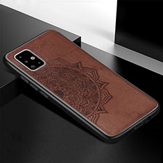 Ultra-thin Silicone Gel Soft Case Cover with Magnetic S04D for Samsung Galaxy A71 4G A715 Brown