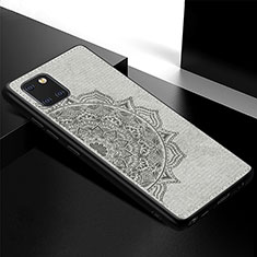 Ultra-thin Silicone Gel Soft Case Cover with Magnetic S04D for Samsung Galaxy A81 Gray