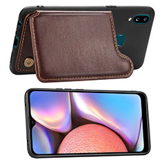 Ultra-thin Silicone Gel Soft Case Cover with Magnetic S04D for Samsung Galaxy M01s Brown