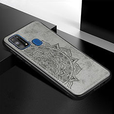 Ultra-thin Silicone Gel Soft Case Cover with Magnetic S04D for Samsung Galaxy M21s Gray