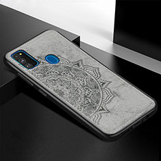 Ultra-thin Silicone Gel Soft Case Cover with Magnetic S04D for Samsung Galaxy M30s Gray
