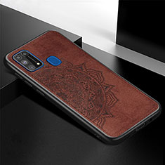 Ultra-thin Silicone Gel Soft Case Cover with Magnetic S04D for Samsung Galaxy M31 Brown