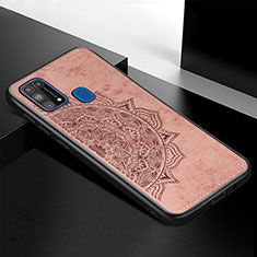 Ultra-thin Silicone Gel Soft Case Cover with Magnetic S04D for Samsung Galaxy M31 Rose Gold