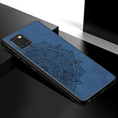 Ultra-thin Silicone Gel Soft Case Cover with Magnetic S04D for Samsung Galaxy Note 10 Lite Blue