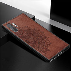 Ultra-thin Silicone Gel Soft Case Cover with Magnetic S04D for Samsung Galaxy Note 10 Plus 5G Brown