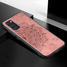 Ultra-thin Silicone Gel Soft Case Cover with Magnetic S04D for Samsung Galaxy S20 5G Rose Gold