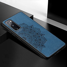 Ultra-thin Silicone Gel Soft Case Cover with Magnetic S04D for Samsung Galaxy S20 FE (2022) 5G Blue