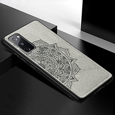 Ultra-thin Silicone Gel Soft Case Cover with Magnetic S04D for Samsung Galaxy S20 FE (2022) 5G Gray