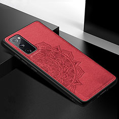 Ultra-thin Silicone Gel Soft Case Cover with Magnetic S04D for Samsung Galaxy S20 FE (2022) 5G Red