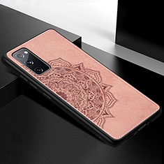 Ultra-thin Silicone Gel Soft Case Cover with Magnetic S04D for Samsung Galaxy S20 FE (2022) 5G Rose Gold