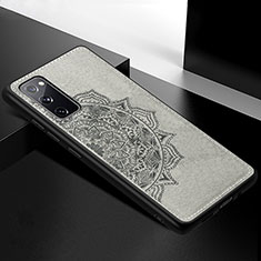 Ultra-thin Silicone Gel Soft Case Cover with Magnetic S04D for Samsung Galaxy S20 FE 5G Gray
