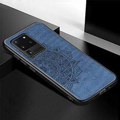 Ultra-thin Silicone Gel Soft Case Cover with Magnetic S04D for Samsung Galaxy S20 Ultra 5G Blue