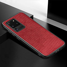 Ultra-thin Silicone Gel Soft Case Cover with Magnetic S04D for Samsung Galaxy S20 Ultra Red