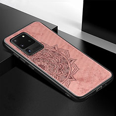 Ultra-thin Silicone Gel Soft Case Cover with Magnetic S04D for Samsung Galaxy S20 Ultra Rose Gold