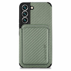 Ultra-thin Silicone Gel Soft Case Cover with Magnetic S04D for Samsung Galaxy S21 Plus 5G Green