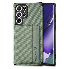 Ultra-thin Silicone Gel Soft Case Cover with Magnetic S04D for Samsung Galaxy S21 Ultra 5G Green