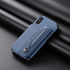 Ultra-thin Silicone Gel Soft Case Cover with Magnetic S04D for Xiaomi Redmi 9i Blue