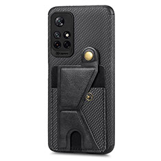 Ultra-thin Silicone Gel Soft Case Cover with Magnetic S04D for Xiaomi Redmi Note 11S 5G Black