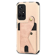 Ultra-thin Silicone Gel Soft Case Cover with Magnetic S04D for Xiaomi Redmi Note 11S 5G Gold