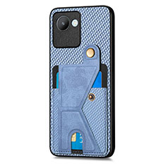 Ultra-thin Silicone Gel Soft Case Cover with Magnetic S05D for Realme C30 Blue