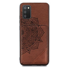 Ultra-thin Silicone Gel Soft Case Cover with Magnetic S05D for Samsung Galaxy A02s Brown