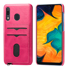 Ultra-thin Silicone Gel Soft Case Cover with Magnetic S05D for Samsung Galaxy A30 Hot Pink