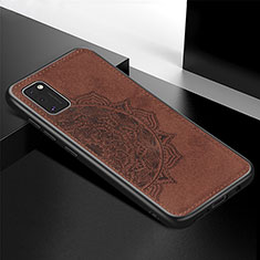 Ultra-thin Silicone Gel Soft Case Cover with Magnetic S05D for Samsung Galaxy A41 Brown