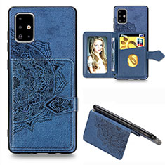 Ultra-thin Silicone Gel Soft Case Cover with Magnetic S05D for Samsung Galaxy A71 5G Blue