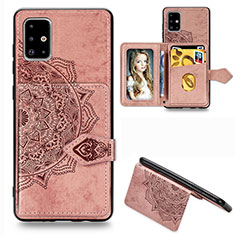 Ultra-thin Silicone Gel Soft Case Cover with Magnetic S05D for Samsung Galaxy A71 5G Rose Gold