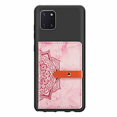 Ultra-thin Silicone Gel Soft Case Cover with Magnetic S05D for Samsung Galaxy A81 Pink
