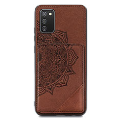 Ultra-thin Silicone Gel Soft Case Cover with Magnetic S05D for Samsung Galaxy M02s Brown