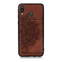 Ultra-thin Silicone Gel Soft Case Cover with Magnetic S05D for Samsung Galaxy M20 Brown