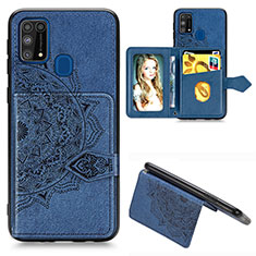 Ultra-thin Silicone Gel Soft Case Cover with Magnetic S05D for Samsung Galaxy M21s Blue