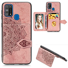 Ultra-thin Silicone Gel Soft Case Cover with Magnetic S05D for Samsung Galaxy M21s Rose Gold