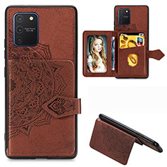 Ultra-thin Silicone Gel Soft Case Cover with Magnetic S05D for Samsung Galaxy M80S Brown