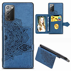 Ultra-thin Silicone Gel Soft Case Cover with Magnetic S05D for Samsung Galaxy Note 20 5G Blue