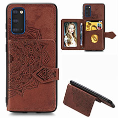 Ultra-thin Silicone Gel Soft Case Cover with Magnetic S05D for Samsung Galaxy S20 5G Brown