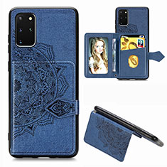 Ultra-thin Silicone Gel Soft Case Cover with Magnetic S05D for Samsung Galaxy S20 Plus 5G Blue